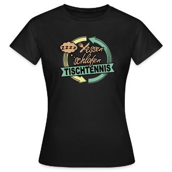 Tischtennis Tischtennisspieler Geschenk - Frauen T-Shirt - Schwarz - Vorne - AI Model Female 172 dark (172cm)