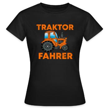 TRAKTORFAHRER TRAKTOR TREKKER - Frauen T-Shirt - Schwarz - Vorne - AI Model Female 172 dark (172cm)