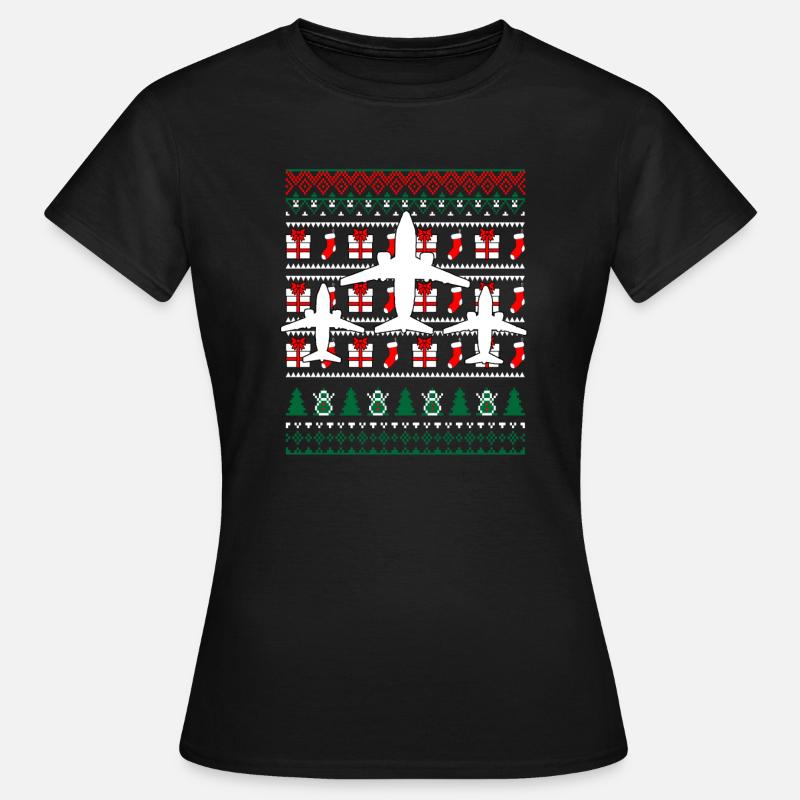 Pilot plane Christmas gift - Women's T-Shirt - black