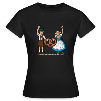 Bretzel d' - T-shirt Femme - noir - Devant - AI Model Female 172 dark (172cm)