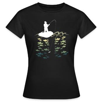 Pêche pêche pêche - T-shirt Femme - noir - Devant - AI Model Female 172 dark (172cm)