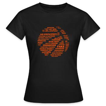 basketball - Women's T-Shirt - black - Front - AI Model Female 172 dark (172cm)