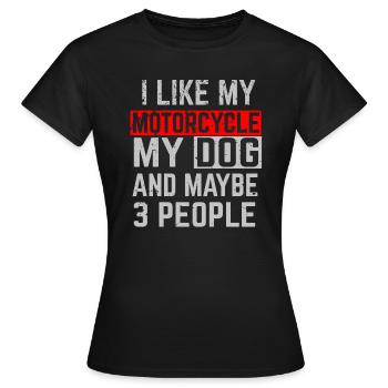 Motard chien chien sort - T-shirt Femme - noir - Devant - AI Model Female 172 dark (172cm)