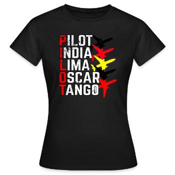 Pilot Pilot Alphabet - Women's T-Shirt - black - Front - AI Model Female 172 dark (172cm)