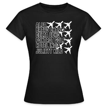 Pilot pilot alphabet - Women's T-Shirt - black - Front - AI Model Female 172 dark (172cm)