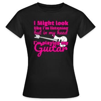 Guitar player guitar - Women's T-Shirt - black - Front - AI Model Female 172 dark (172cm)
