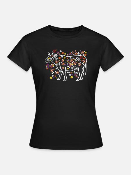 Kühe Landwirt Geschenk - Frauen T-Shirt - Schwarz