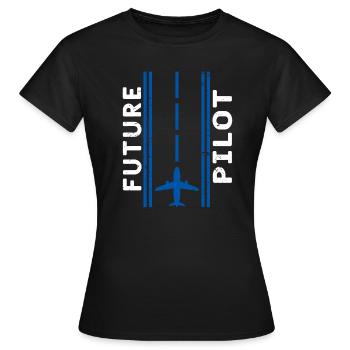 Pilot plane pilot - Women's T-Shirt - black - Front - AI Model Female 172 dark (172cm)