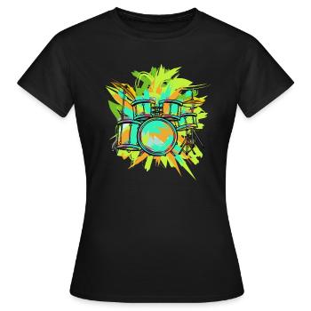 Batteur de batterie - T-shirt Femme - noir - Devant - AI Model Female 172 dark (172cm)