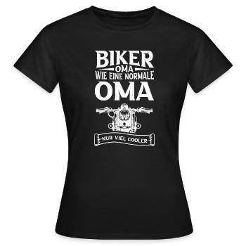 Biker Motorrad Oma Geschenk - Frauen T-Shirt - Schwarz - Vorne - AI Model Female 172 dark (172cm)