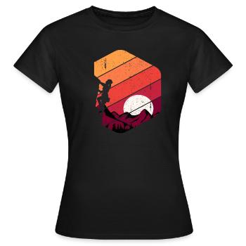 Escalade de la roche Retro - T-shirt Femme - noir - Devant - AI Model Female 172 dark (172cm)