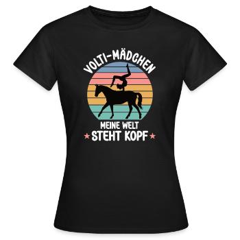 Volti Mädchen Voltigieren Pferde Spruch Vaulting - Frauen T-Shirt - Schwarz - Vorne - AI Model Female 172 dark (172cm)