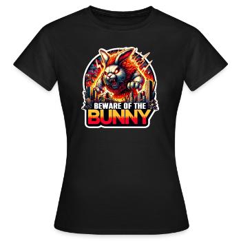 Beware of the Bunny Hasendesaster Desaster - Frauen T-Shirt - Schwarz - Vorne - AI Model Female 172 dark (172cm)