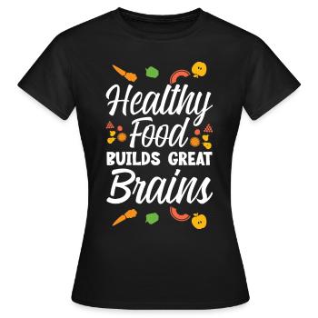 Les aliments sains construisent un bon cerveau 4 - T-shirt Femme - noir - Devant - AI Model Female 172 dark (172cm)