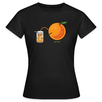 Orange pipi pipi jus drôle en bonne santé - T-shirt Femme - noir - Devant - AI Model Female 172 dark (172cm)