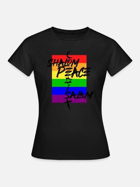 Peace Shalom Salam Coexist - Frauen T-Shirt - Schwarz