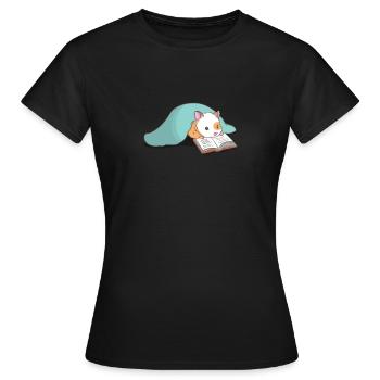 Niedlicher Hamster Leseratte Bücher - Frauen T-Shirt - Schwarz - Vorne - AI Model Female 172 dark (172cm)