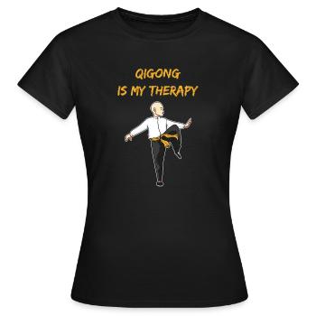 Qigong comme thérapie Lusitger Qi-Gong disant - T-shirt Femme - noir - Devant - AI Model Female 172 dark (172cm)