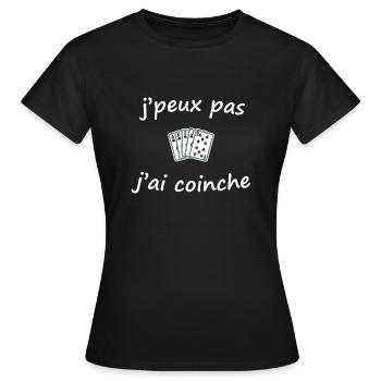 jeu de carte jeux de carte jeu de belote coinche - T-shirt Femme - noir - Devant - AI Model Female 172 dark (172cm)