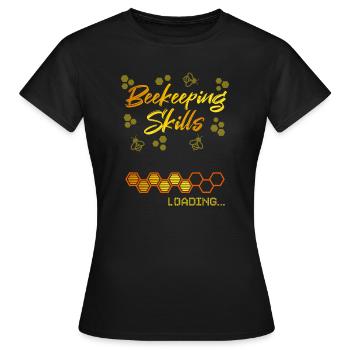 Compétences apicoles Chargement de compétences - T-shirt Femme - noir - Devant - AI Model Female 172 dark (172cm)