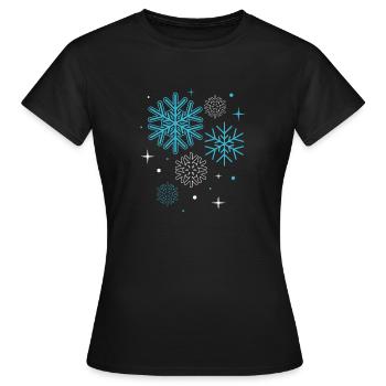 Floçons de neige, saison d'hiver, vacances - T-shirt Femme - noir - Devant - AI Model Female 172 dark (172cm)