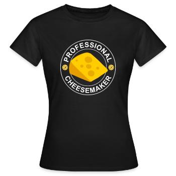 Fabrication de fromage Fromage Fromage Dagage - T-shirt Femme - noir - Devant - AI Model Female 172 dark (172cm)