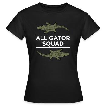 Aligator Squad Wildtier Sumpfkrokodilabenteuer - Frauen T-Shirt - Schwarz - Vorne - AI Model Female 172 dark (172cm)