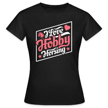 J’aime Hobby Horsing - Coeur - Hobby - T-shirt Femme - noir - Devant - AI Model Female 172 dark (172cm)