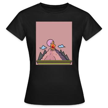 Éruption volcanique Supervolcane Éruption Lave - T-shirt Femme - noir - Devant - AI Model Female 172 dark (172cm)