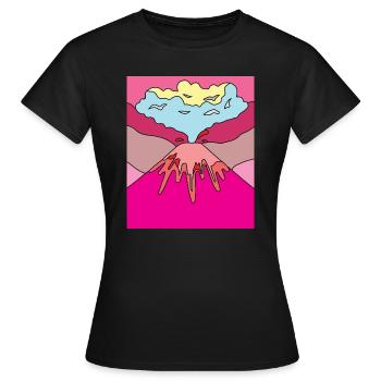 Éruption volcanique Supervolcane Éruption Lave - T-shirt Femme - noir - Devant - AI Model Female 172 dark (172cm)