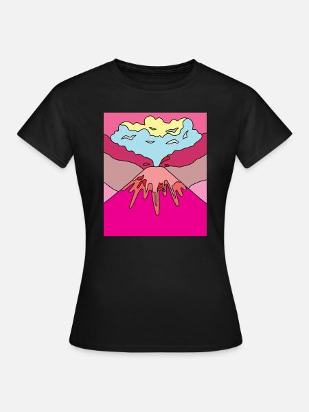 Vulkanausbruch Supervulkan Eruption Lava - Frauen T-Shirt - Schwarz