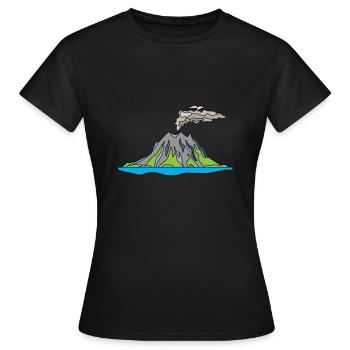 Éruption volcanique Supervolcane Éruption Lave - T-shirt Femme - noir - Devant - AI Model Female 172 dark (172cm)