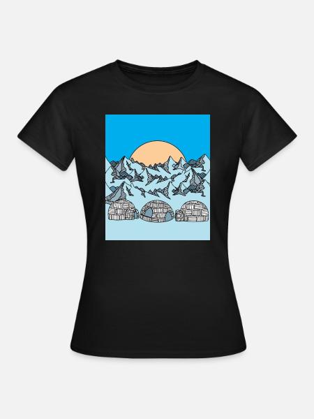 Igloo neige et glaces - T-shirt Femme - noir