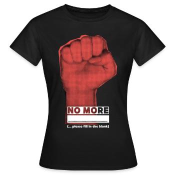 Clenched fist, protesting, funny saying - Women's T-Shirt - black - Front - AI Model Female 172 dark (172cm)