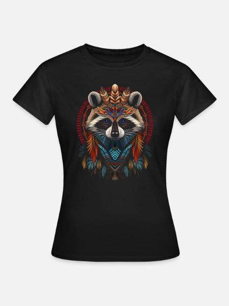 Raton laveur tribal - T-shirt Femme - noir