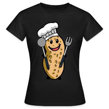 Cuisiner Cacahuète Gourmet Art Culinaire Hobby Chef Noix - T-shirt Femme - noir - Devant - AI Model Female 172 dark (172cm)