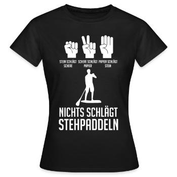 Stand Up Paddeling - Frauen T-Shirt - Schwarz - Vorne - AI Model Female 172 dark (172cm)