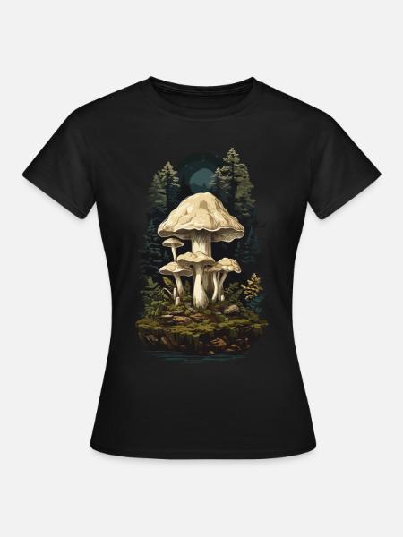 Vintage Bohemian Mushroom & Goblincore Mushrooms Design - Women's T-Shirt - black