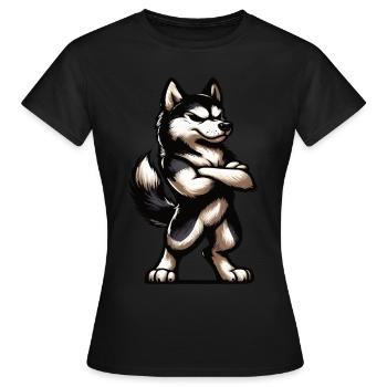 Husky Husky Propriétaire Husky Propriétaire Husky Propriétaire Husky Lovers - T-shirt Femme - noir - Devant - AI Model Female 172 dark (172cm)