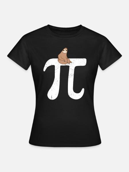 Math Sloth Pi - Frauen T-Shirt - Schwarz