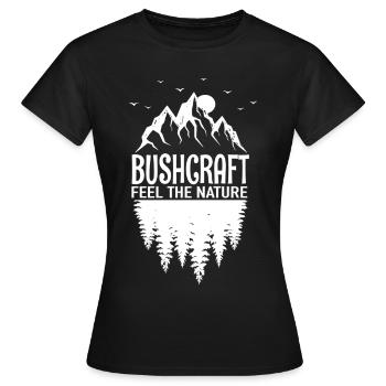 Survie en plein air Bushcraft - T-shirt Femme - noir - Devant - AI Model Female 172 dark (172cm)