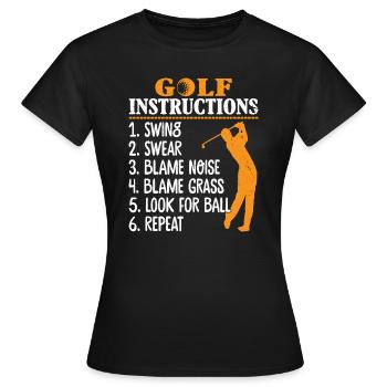 Instructions de golf pour golfeur - T-shirt Femme - noir - Devant - AI Model Female 172 dark (172cm)