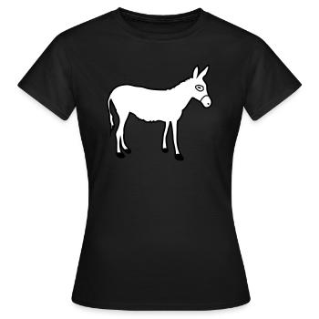 Donkey | Horse riding Bauernhof Muli Horseback riding stable - Women's T-Shirt - black - Front - AI Model Female 172 dark (172cm)