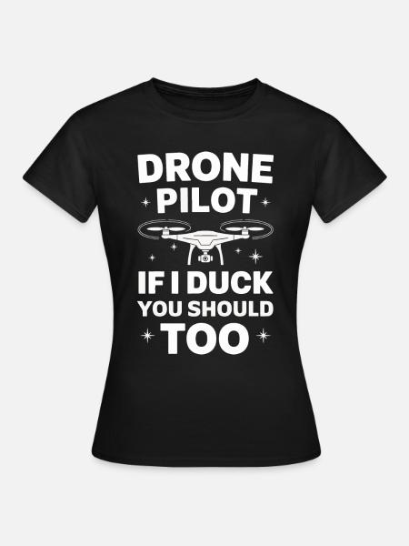Dronen Pilot Quadrocopter Drone - Frauen T-Shirt - Schwarz