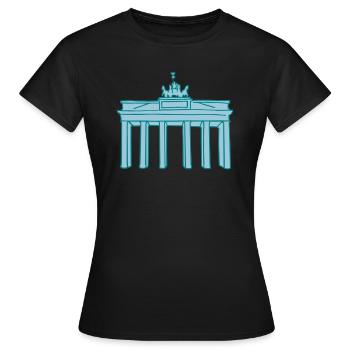 Porte de Brandebourg a Berlín 2 - T-shirt Femme - noir - Devant - AI Model Female 172 dark (172cm)