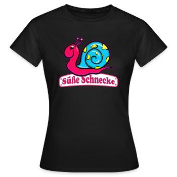 Suesse Schnecke - Frauen T-Shirt - Schwarz - Vorne - AI Model Female 172 dark (172cm)