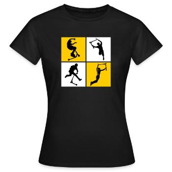 trottinette freestyle - T-shirt Femme - noir - Devant - AI Model Female 172 dark (172cm)