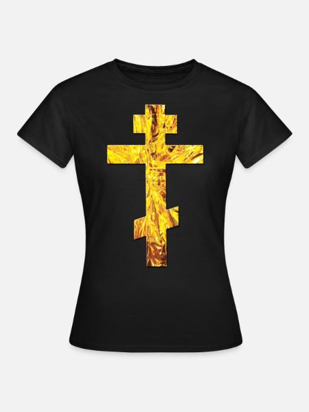 Russian Orthodox Cross Gold / Russian Cross - Women's T-Shirt - black