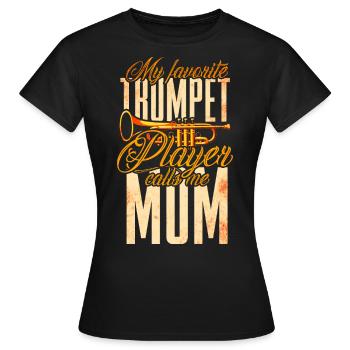 Trompette Mère Cuivres Musique - T-shirt Femme - noir - Devant - AI Model Female 172 dark (172cm)