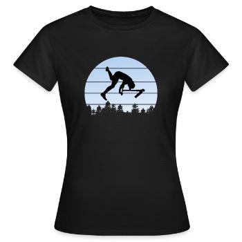 trottinette freestyle - T-shirt Femme - noir - Devant - AI Model Female 172 dark (172cm)